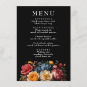 Botanische Bloemen Moody Vintage Wedding Menu (Voorkant)