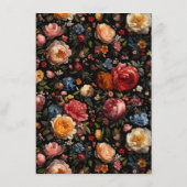 Botanische Bloemen Moody Vintage Wedding Menu (Achterkant)