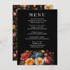 Botanische Bloemen Moody Vintage Wedding Menu