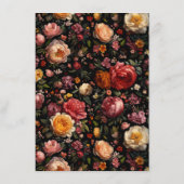 Botanische Bloemen Moody Vintage Wedding Menu (Achterkant)