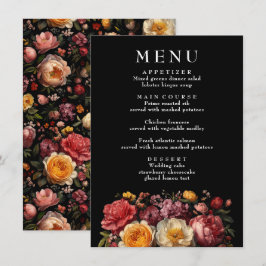 Botanische Bloemen Moody Vintage Wedding Menu
