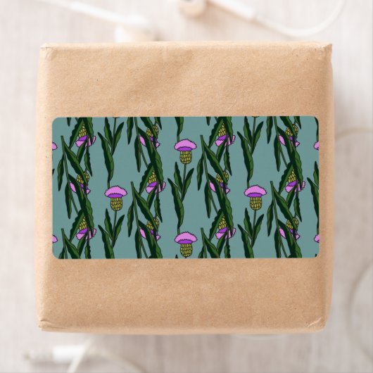 Botanische Bloemen Naadloze Patroonvector Etiket (Insitu)