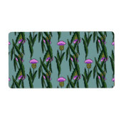 Botanische Bloemen Naadloze Patroonvector Etiket (Voorkant)