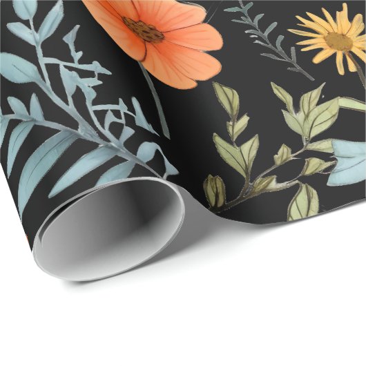 Botanische Bloemen Natuur Groen Cadeaupapier (Rol Hoek)