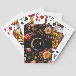 Botanische Bloemen Nederlands Barok Huwelijksmonog Pokerkaarten