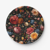 Botanische Bloemen Nederlandse Barok Fine Art Zwar Papieren Bordje (Voorkant)