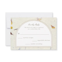 Botanische Bloemen Papier Moderne Trouwdag