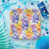 Botanische bloemen papieren bordje (Feest)