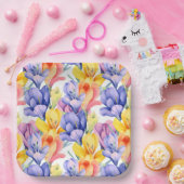 Botanische bloemen papieren bordje (Feest)