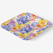 Botanische bloemen papieren bordje (Gebogen)