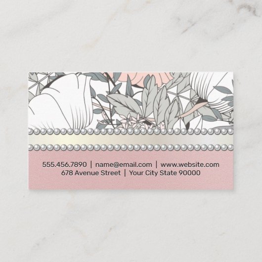 Botanische bloemen | Pearls Visitekaartje (Achterkant)