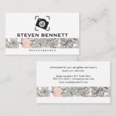 Botanische bloemen | Pictogram camera fotografie Visitekaartje (Voorkant / Achterkant)