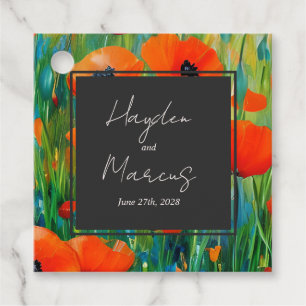 Botanische Bloemen Poppy Bruiloft Bedankjes Labels