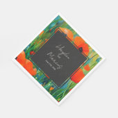 Botanische Bloemen Poppy Bruiloft Servet (Hoek)