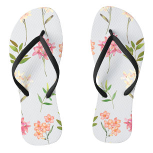 Botanische bloemen print traditionele cottage stij teenslippers