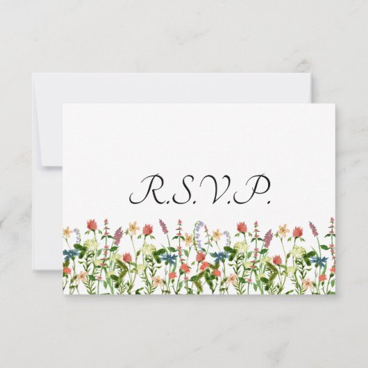 Botanische Bloemen Respons Kaarten RSVP Kaartje (Achterkant)