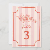 Botanische Bloemen Roze Streep Bruiloft Kaart (Achterkant)