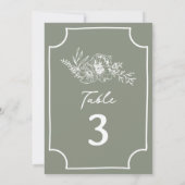 Botanische Bloemen Sage Groene bruiloft Kaart (Achterkant)