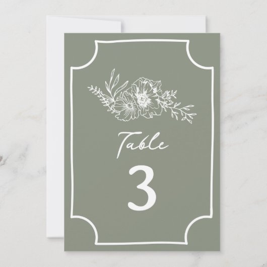 Botanische Bloemen Sage Groene bruiloft Kaart (Achterkant)