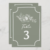 Botanische Bloemen Sage Groene bruiloft Kaart (Voorkant / Achterkant)