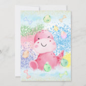 Botanische Bloemen Schattigee Dinosaurus Baby Meis Kaart (Achterkant)