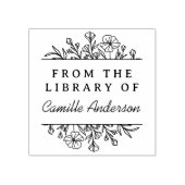  Botanische Bloemen Script Bibliotheek Bookplate Rubberstempel (Afrduk)