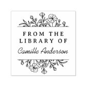 Botanische Bloemen Script Bibliotheek Bookplate Zelfinktende Stempel (Design)