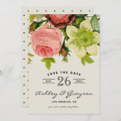 Botanische bloemen sparen de Datum Aankondiging II (Voorkant / Achterkant)