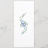 Botanische Bloemen Stoffig Blauw Marine Huwelijk Menu (Achterkant)