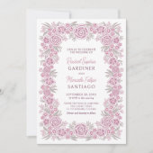 Botanische Bloemen Stoffig Roos Blush Bourgogne br Kaart (Voorkant)