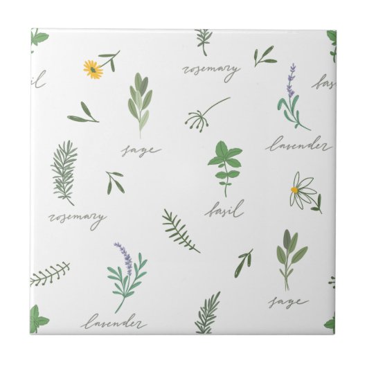 Botanische Bloemen Tegeltje (Voorkant)