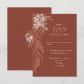 Botanische bloemen Terracotta bruiloft RSVP Kaartje (Voorkant / Achterkant)