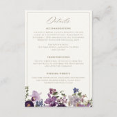  Botanische Bloemen Trouwdetails Informatiekaartje (Voorkant)