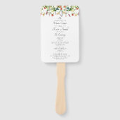Botanische Bloemen Trouwprogramma Hand Fan Handwaaier (Voorkant)