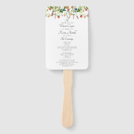 Botanische Bloemen Trouwprogramma Hand Fan Handwaaier