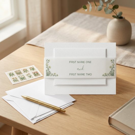 Botanische Bloemen Uitnodigingen Wikkel