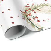  Botanische Bloemen Vakantie Kerstwinter Cadeaupapier (Rol Hoek)