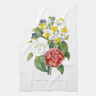 botanische bloemen van Redoute. Theedoek