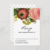 Botanische bloemen Vintage Wedding RSVP (Voorkant / Achterkant)
