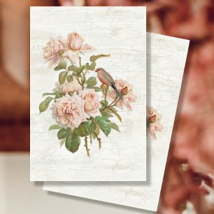  botanische bloemen Vogels Ephemera ontkoppeling Tissuepapier