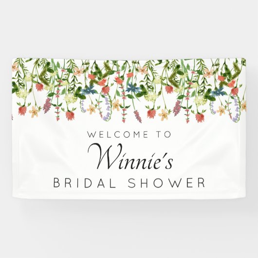 Botanische Bloemen Vrijgezellenfeest Banner (Horizontaal)