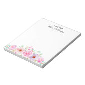 Botanische bloemen vul een opmerking uit op de aan notitieblok (Linkerzijde)