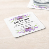 Botanische bloemen Waterverf sparen de Datum Kartonnen Onderzetters (Schuin)