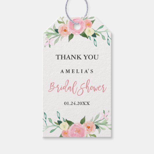 Botanische Bloemen Waterverf Vrijgezellenfeest Lab Cadeaulabel (Voorkant)