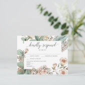 Botanische Bloemen Wedding RSVP Briefkaart (Staand voorkant)