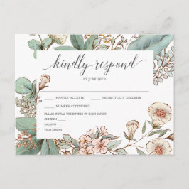  Botanische Bloemen Wedding RSVP Briefkaart