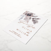 Botanische Bloemen Winter Kerstmis Save The Date Folie Uitnodiging (Gedraaid)