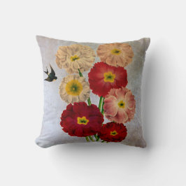  botanische bloemen Zwemvee Rustisch Blauw Kussen