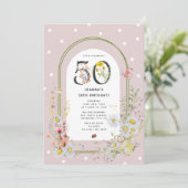 Botanische Bloemenboog 50e Verjaardagsfeest Kaart (Staand voorkant)