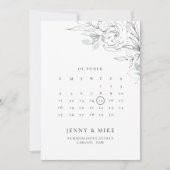 Botanische bloemencalender Save the Date uitnodigi Kaart (Voorkant)